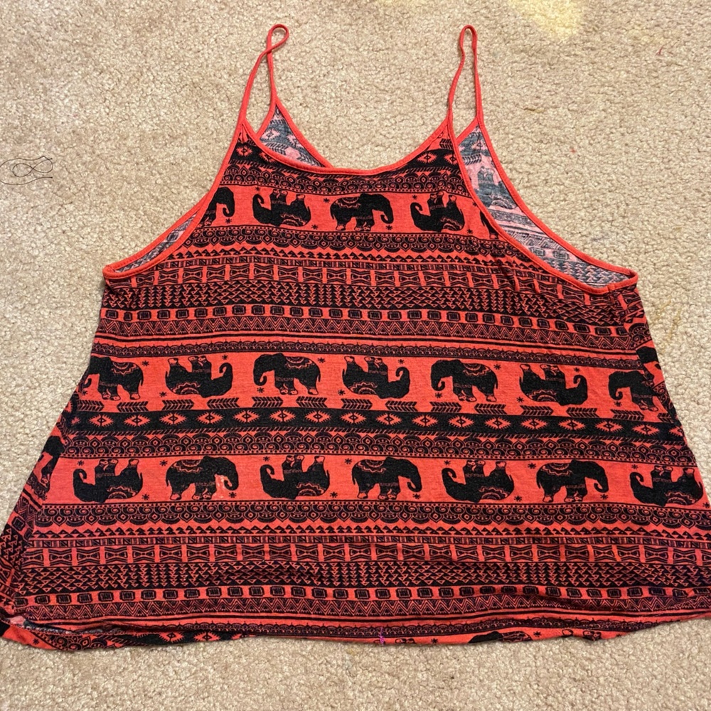 🍋10/$20 Rue21 Red and Black Elephant Print Camisole